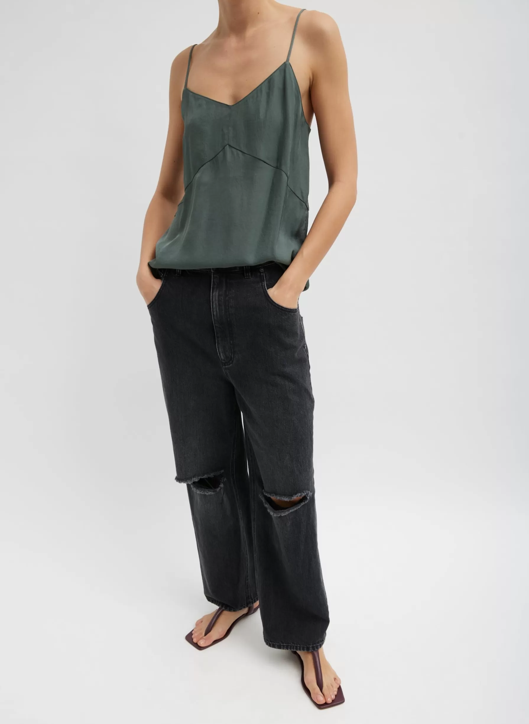 Tibi Vintage Wash Black Denim Ryder Jean Vintage Black Cheap